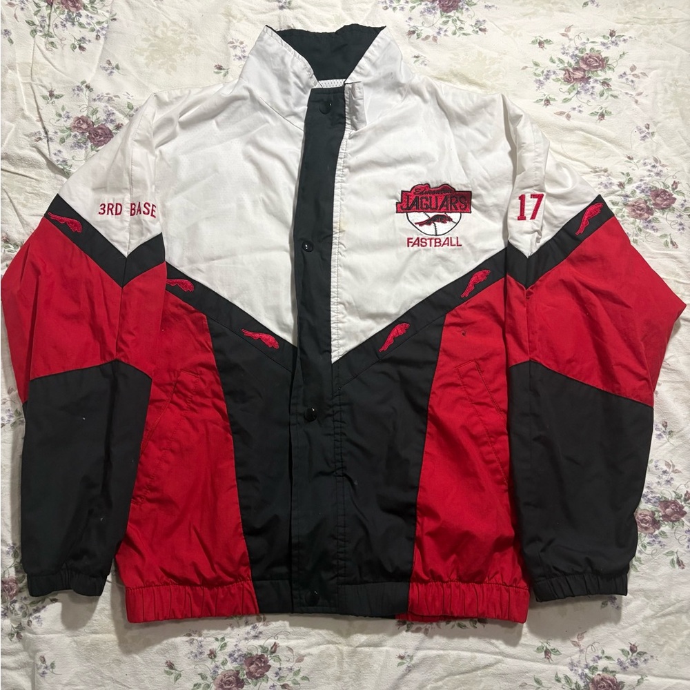 Vintage Jaguars Fastball Red Black White Windbreaker Jacket